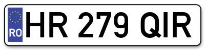 Placuta inmatriculare numar auto  HR-279-QIR, HR 279 QIR, HR279QIR
