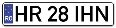 Placuta inmatriculare numar auto  HR-28-IHN, HR 28 IHN, HR28IHN