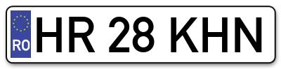 Placuta inmatriculare numar auto  HR-28-KHN, HR 28 KHN, HR28KHN