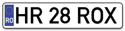 Placuta inmatriculare numar auto  HR-28-ROX, HR 28 ROX, HR28ROX