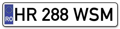 Placuta inmatriculare numar auto  HR-288-WSM, HR 288 WSM, HR288WSM