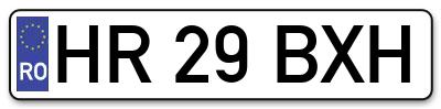 Placuta inmatriculare numar auto  HR-29-BXH, HR 29 BXH, HR29BXH