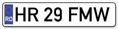 Placuta inmatriculare numar auto  HR-29-FMW, HR 29 FMW, HR29FMW