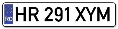 Placuta inmatriculare numar auto  HR-291-XYM, HR 291 XYM, HR291XYM