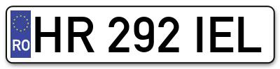 Placuta inmatriculare numar auto  HR-292-IEL, HR 292 IEL, HR292IEL
