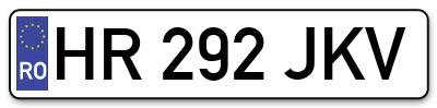 Placuta inmatriculare numar auto  HR-292-JKV, HR 292 JKV, HR292JKV