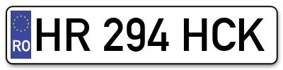 Placuta inmatriculare numar auto  HR-294-HCK, HR 294 HCK, HR294HCK