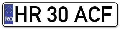 Placuta inmatriculare numar auto  HR-30-ACF, HR 30 ACF, HR30ACF