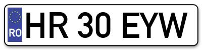 Placuta inmatriculare numar auto  HR-30-EYW, HR 30 EYW, HR30EYW