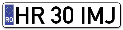 Placuta inmatriculare numar auto  HR-30-IMJ, HR 30 IMJ, HR30IMJ