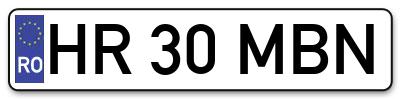Placuta inmatriculare numar auto  HR-30-MBN, HR 30 MBN, HR30MBN
