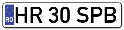 Placuta inmatriculare numar auto  HR-30-SPB, HR 30 SPB, HR30SPB