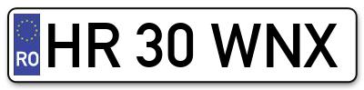 Placuta inmatriculare numar auto  HR-30-WNX, HR 30 WNX, HR30WNX