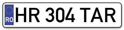 Placuta inmatriculare numar auto  HR-304-TAR, HR 304 TAR, HR304TAR