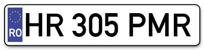 Placuta inmatriculare numar auto  HR-305-PMR, HR 305 PMR, HR305PMR