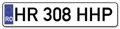 Placuta inmatriculare numar auto  HR-308-HHP, HR 308 HHP, HR308HHP