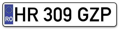 Placuta inmatriculare numar auto  HR-309-GZP, HR 309 GZP, HR309GZP
