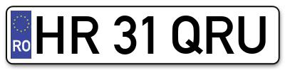 Placuta inmatriculare numar auto  HR-31-QRU, HR 31 QRU, HR31QRU