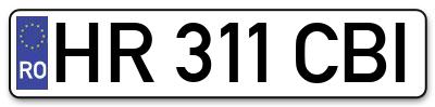 Placuta inmatriculare numar auto  HR-311-CBI, HR 311 CBI, HR311CBI