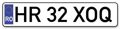 Placuta inmatriculare numar auto  HR-32-XOQ, HR 32 XOQ, HR32XOQ