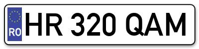 Placuta inmatriculare numar auto  HR-320-QAM, HR 320 QAM, HR320QAM