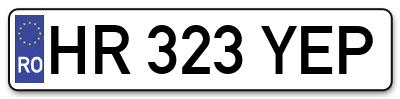 Placuta inmatriculare numar auto  HR-323-YEP, HR 323 YEP, HR323YEP