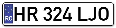 Placuta inmatriculare numar auto  HR-324-LJO, HR 324 LJO, HR324LJO