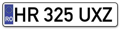 Placuta inmatriculare numar auto  HR-325-UXZ, HR 325 UXZ, HR325UXZ