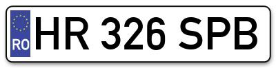 Placuta inmatriculare numar auto  HR-326-SPB, HR 326 SPB, HR326SPB