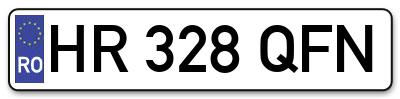 Placuta inmatriculare numar auto  HR-328-QFN, HR 328 QFN, HR328QFN