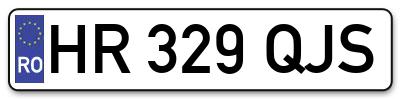 Placuta inmatriculare numar auto  HR-329-QJS, HR 329 QJS, HR329QJS