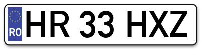 Placuta inmatriculare numar auto  HR-33-HXZ, HR 33 HXZ, HR33HXZ
