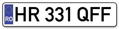 Placuta inmatriculare numar auto  HR-331-QFF, HR 331 QFF, HR331QFF