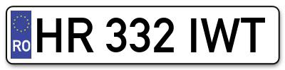 Placuta inmatriculare numar auto  HR-332-IWT, HR 332 IWT, HR332IWT