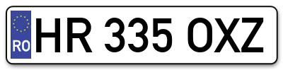 Placuta inmatriculare numar auto  HR-335-OXZ, HR 335 OXZ, HR335OXZ