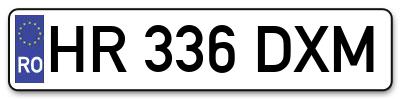 Placuta inmatriculare numar auto  HR-336-DXM, HR 336 DXM, HR336DXM