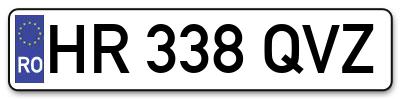 Placuta inmatriculare numar auto  HR-338-QVZ, HR 338 QVZ, HR338QVZ