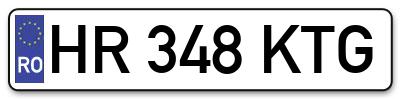 Placuta inmatriculare numar auto  HR-348-KTG, HR 348 KTG, HR348KTG