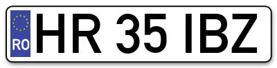 Placuta inmatriculare numar auto  HR-35-IBZ, HR 35 IBZ, HR35IBZ