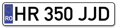 Placuta inmatriculare numar auto  HR-350-JJD, HR 350 JJD, HR350JJD