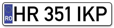 Placuta inmatriculare numar auto  HR-351-IKP, HR 351 IKP, HR351IKP