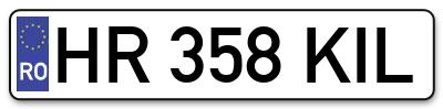 Placuta inmatriculare numar auto  HR-358-KIL, HR 358 KIL, HR358KIL