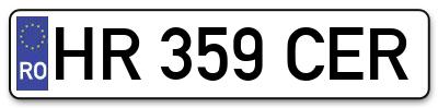 Placuta inmatriculare numar auto  HR-359-CER, HR 359 CER, HR359CER