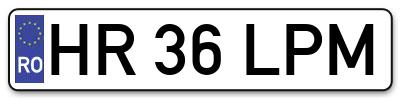 Placuta inmatriculare numar auto  HR-36-LPM, HR 36 LPM, HR36LPM
