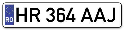 Placuta inmatriculare numar auto  HR-364-AAJ, HR 364 AAJ, HR364AAJ