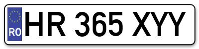 Placuta inmatriculare numar auto  HR-365-XYY, HR 365 XYY, HR365XYY