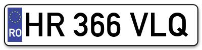Placuta inmatriculare numar auto  HR-366-VLQ, HR 366 VLQ, HR366VLQ