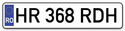 Placuta inmatriculare numar auto  HR-368-RDH, HR 368 RDH, HR368RDH