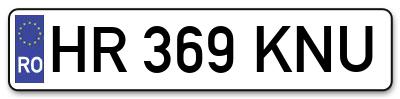 Placuta inmatriculare numar auto  HR-369-KNU, HR 369 KNU, HR369KNU