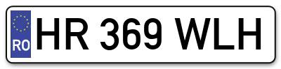 Placuta inmatriculare numar auto  HR-369-WLH, HR 369 WLH, HR369WLH